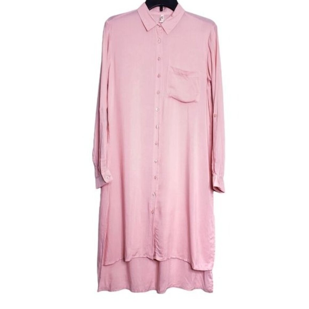 DeFacto Pink Lightweight Convertible Sleeve Shirt Dress Women's Size Medium